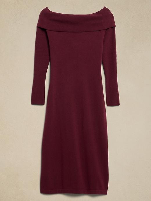 Off-Shoulder Midi Sweater Dress Product Image