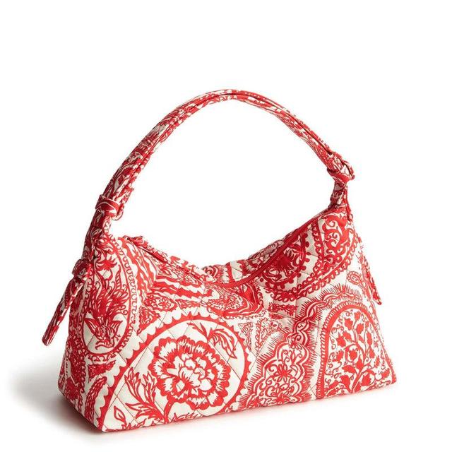 Vera Bradley Roxbury Crescent Shoulder Bag Women in Paisley Key Red/White Product Image