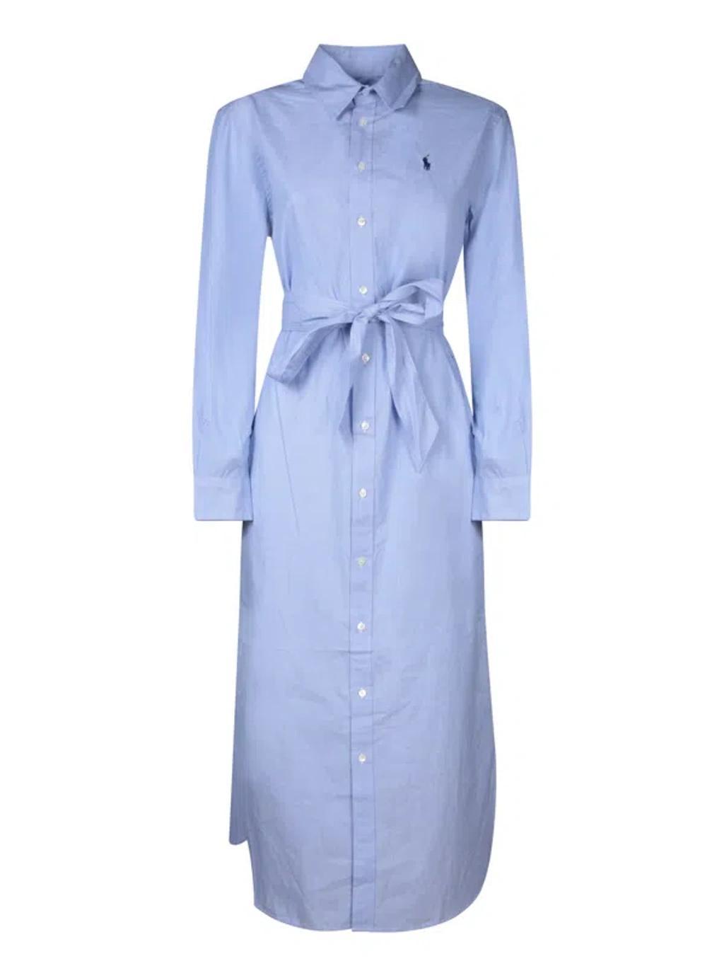 POLO RALPH LAUREN Blue Poplin Shirt Dress Product Image