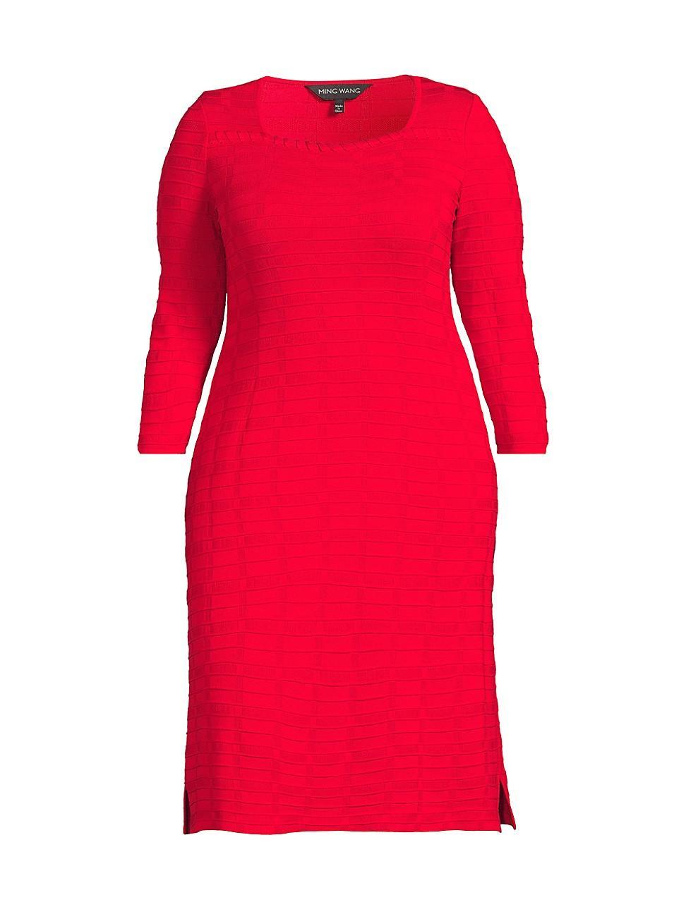 Womens Textured Knit Knee-Length Dress Product Image