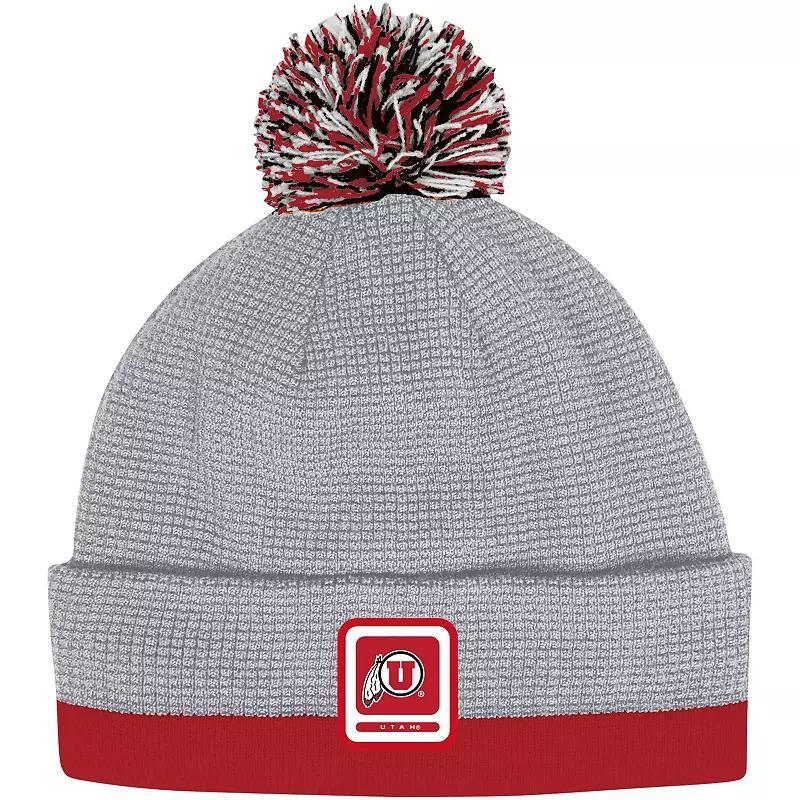 Mens Under Armour Gray Utah Utes 2023 Sideline Performance Cuffed Knit Hat with Pom Product Image