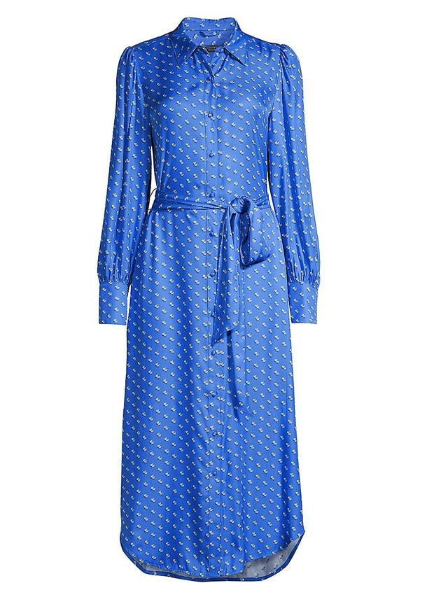 vineyard vines Long Sleeve Silk Blend Twill Midi Shirtdress Product Image