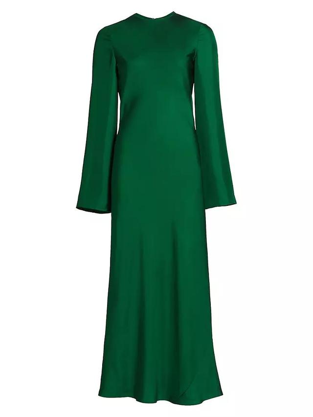 Minimal Wide-Sleeved Silk Dress Product Image