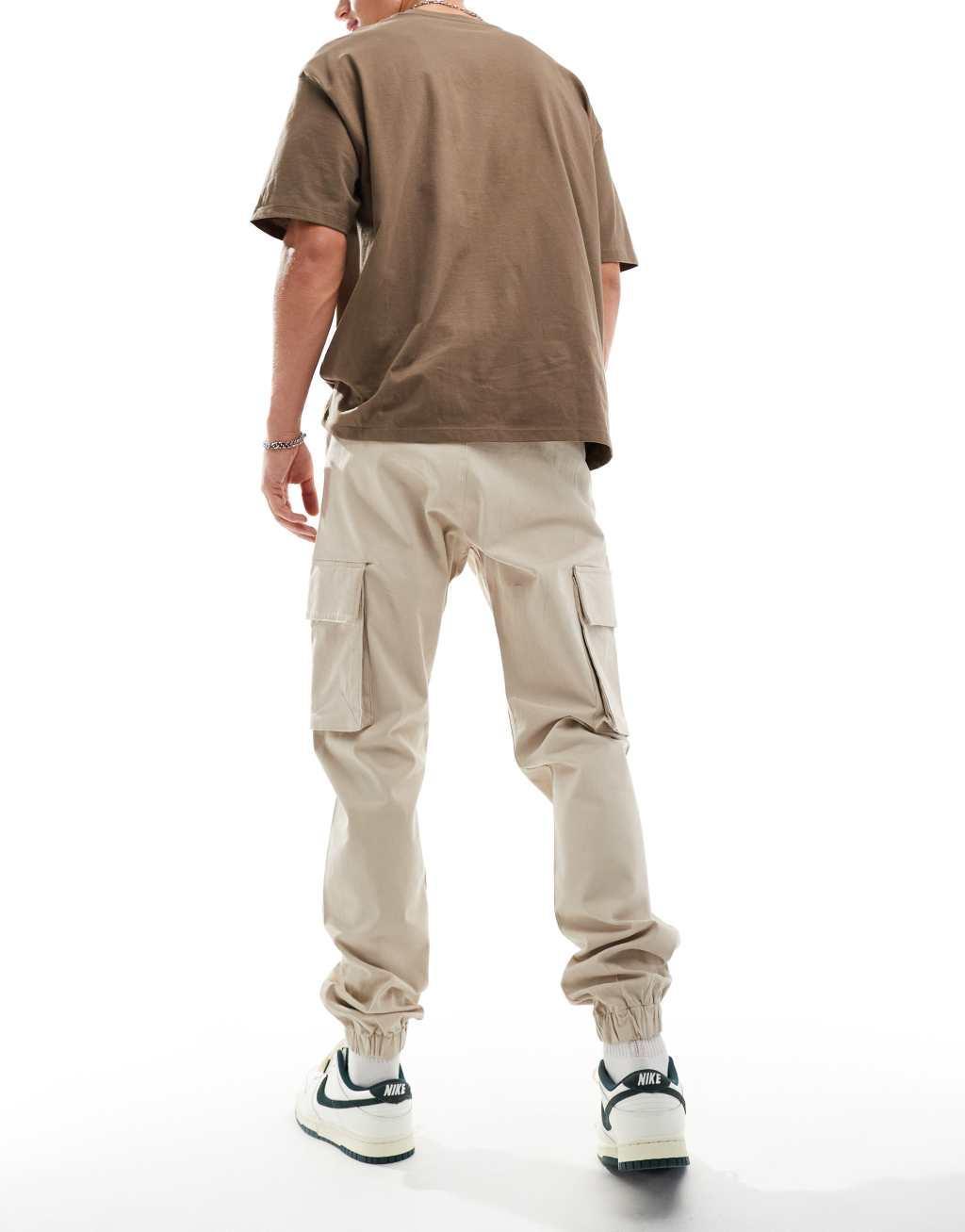 French Connection smart chino pants in stone Product Image