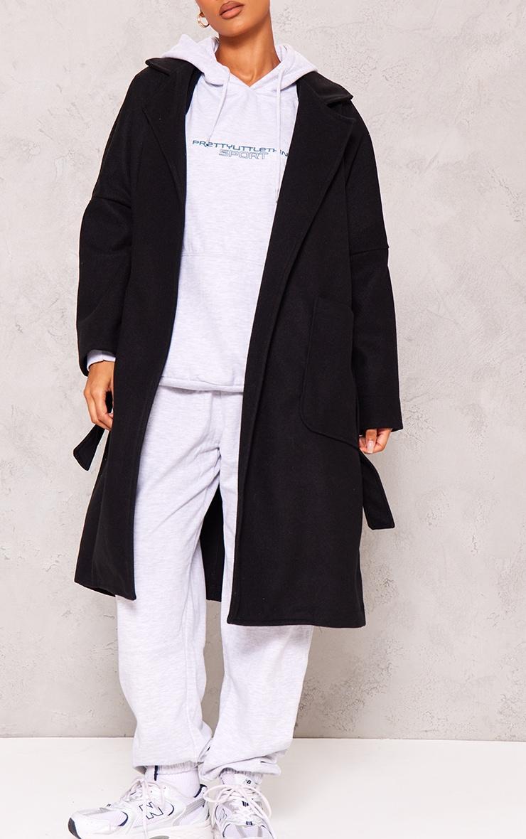 Black Wool Look Oversized Coat Product Image