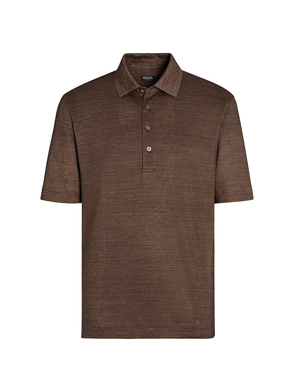 Mens Linen Polo Shirt Product Image