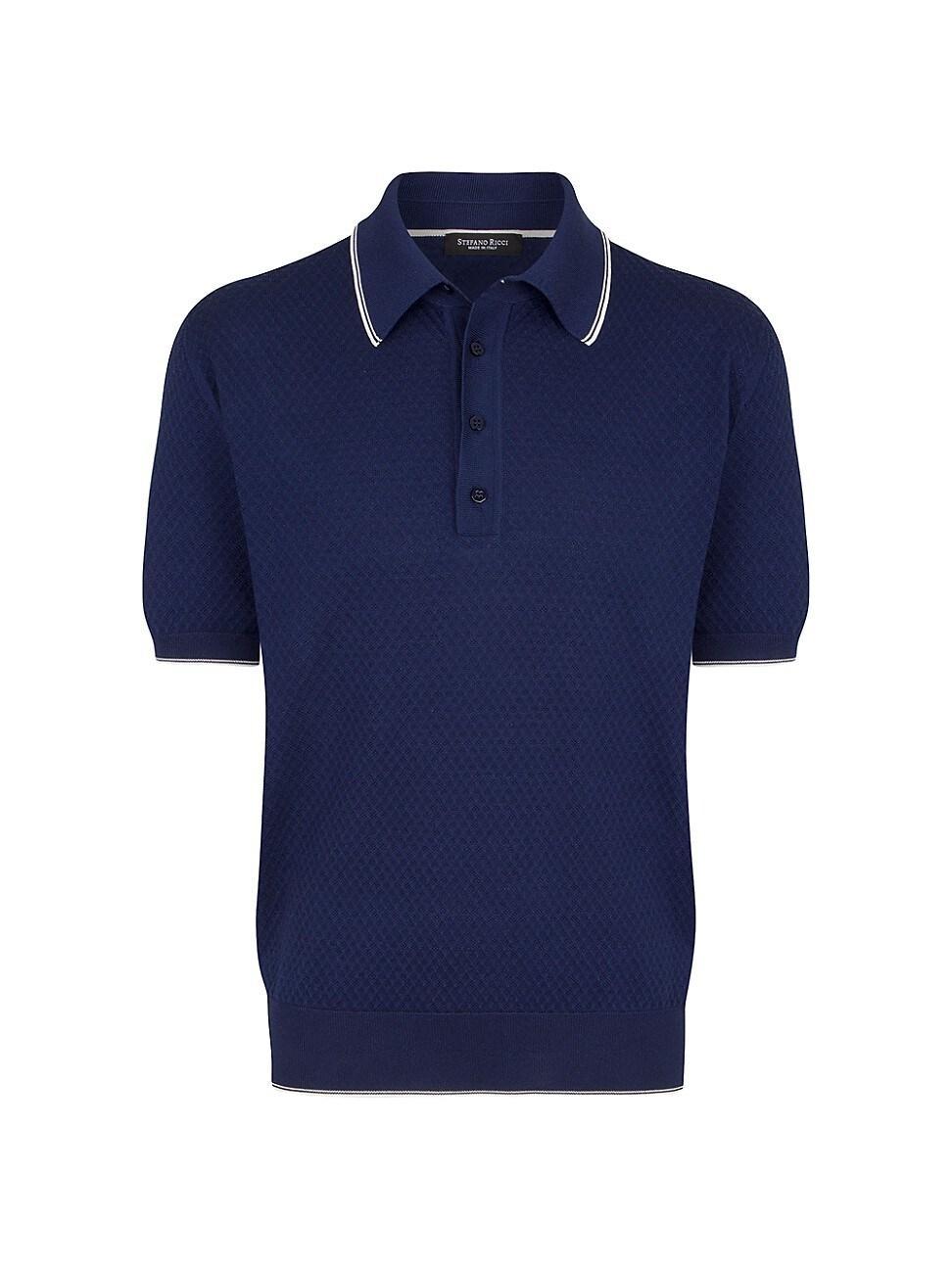 Mens Knit Short Sleeve Four-Button Polo Shirt Product Image