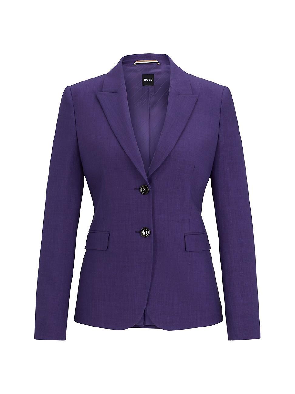 Womens Slim-Fit Jacket With Peak Lapels Product Image