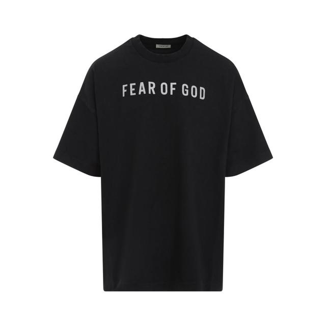 FEAR OF GOD Relaxed Fit Black T-shirt With Bold Graphic Design Product Image