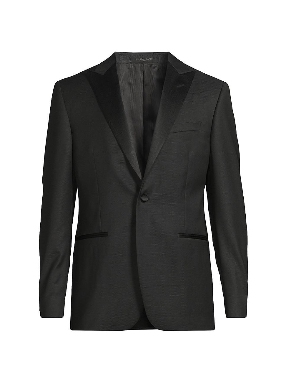 Mens Jacquard Tuxedo Peak-Lapel Jacket Product Image