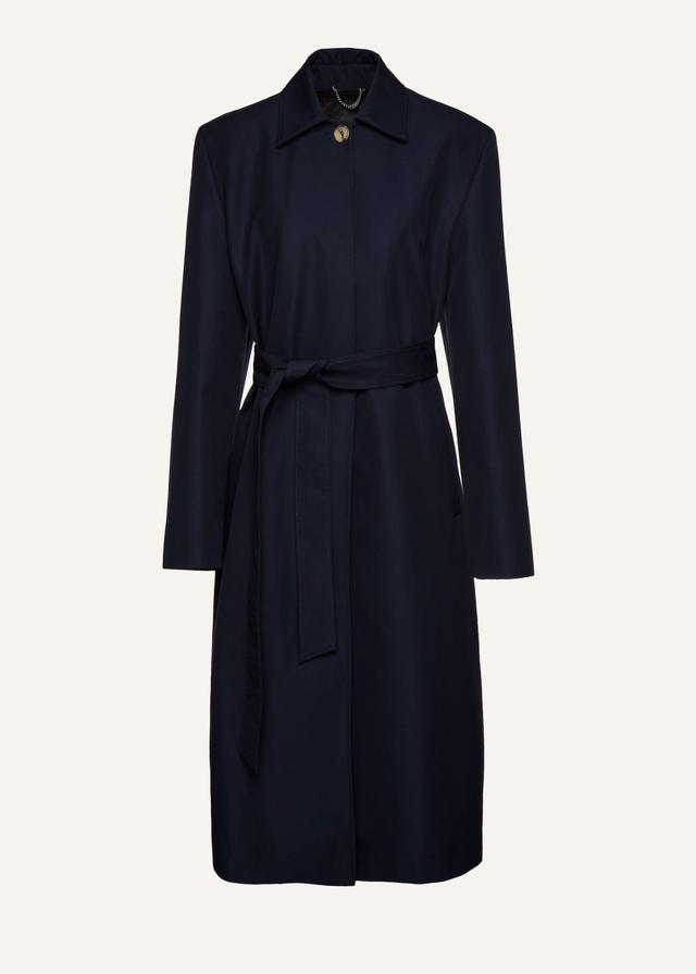 Wrap cotton coat in navy Product Image