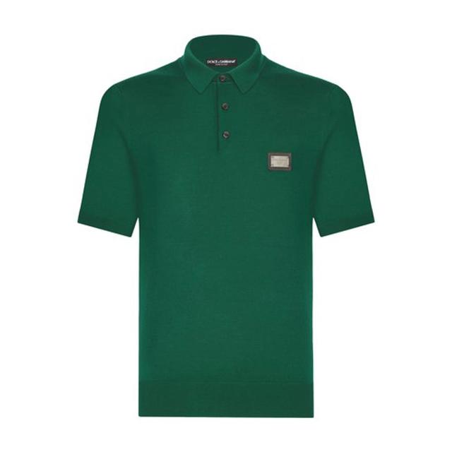 Dg Essentials Wool Polo Shirt In Dark_musk_green Product Image