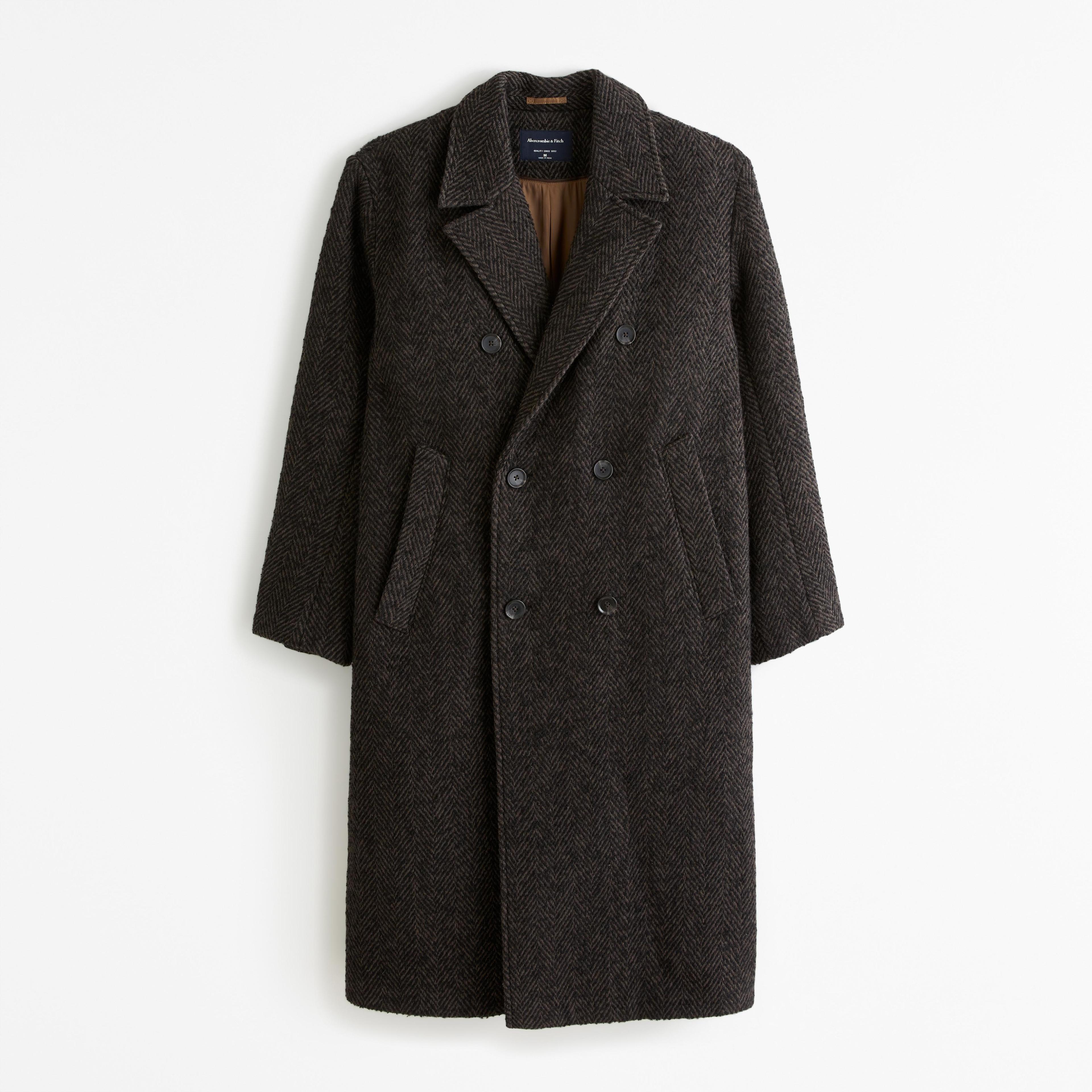 Double-Breasted Wool-Blend Coat Product Image