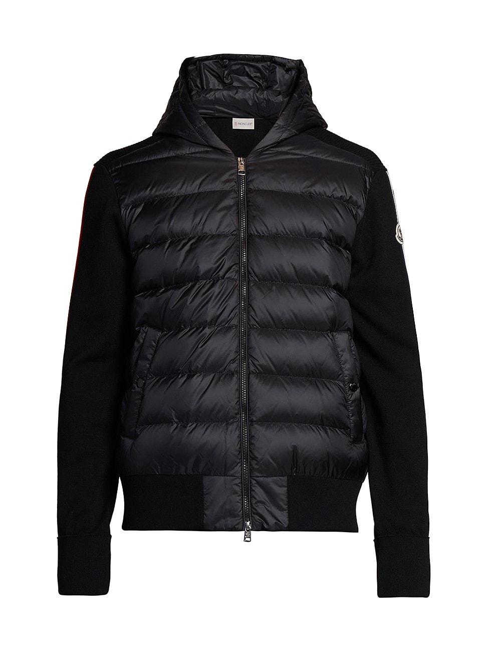 Moncler Quilted Down & Wool Knit Cardigan Product Image