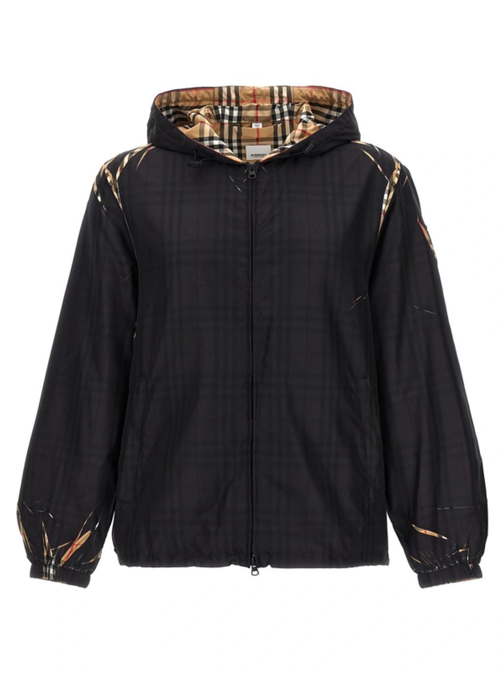 BURBERRY Checked Jacket In Black Product Image