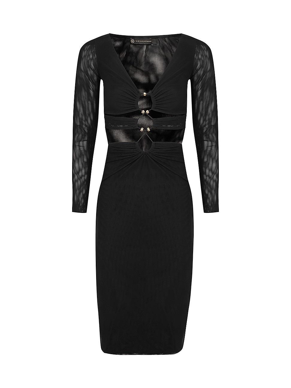 Womens Luna Beaded Cut-Out Midi-Dress Product Image