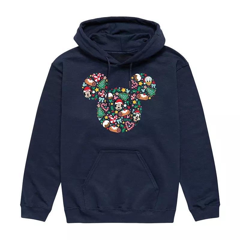 Disneys Mickey Mouse Mens Christmas Graphic Hoodie Blue Product Image