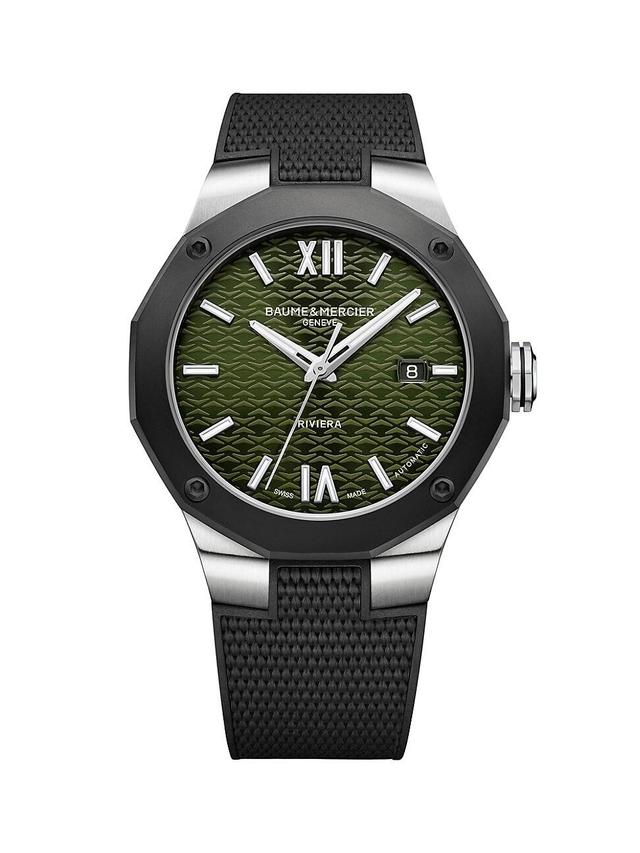 Mens Riviera 10763 Stainless Steel, Rubber & Canvas Strap Watch/42MM Product Image