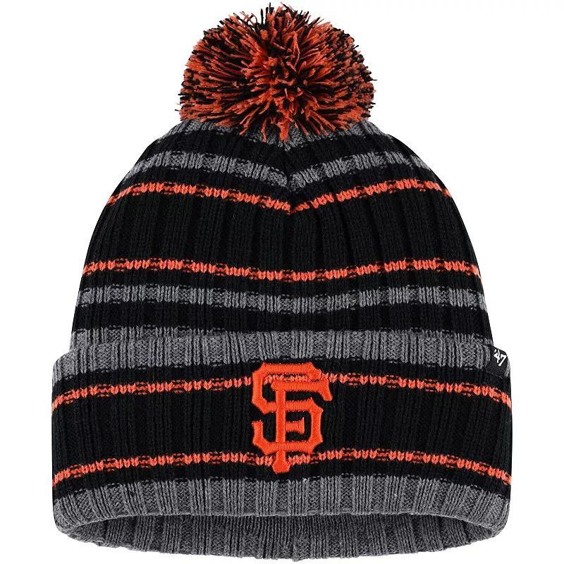 Mens 47 Gray/Black San Francisco Giants Rexford Cuffed Knit Hat with Pom Product Image