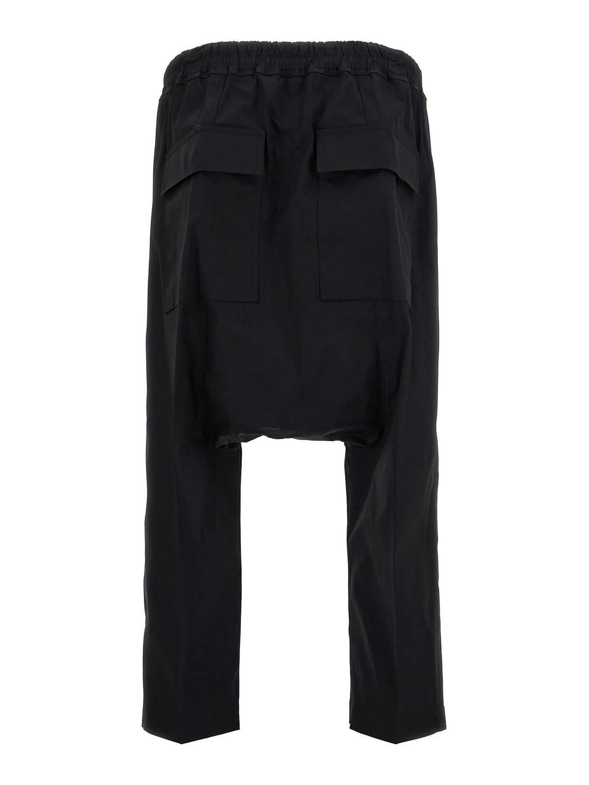 Drawstring Cropped Pants In Black Product Image