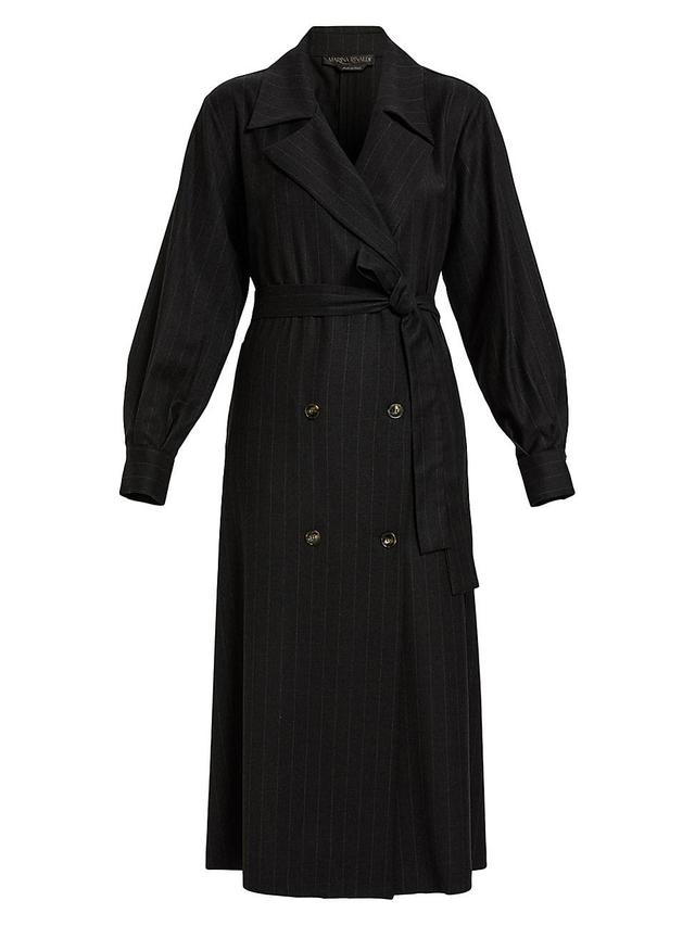 Womens Detroit Pinstripe Virgin Wool-Blend Belted Coat Product Image