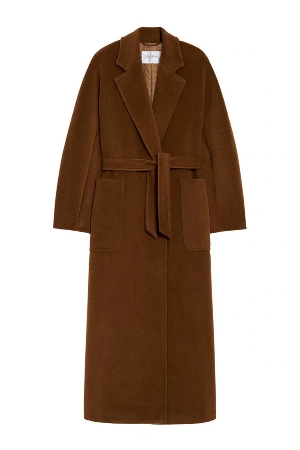 MAX MARA Attuale Collared Belted Coat In Brown product image