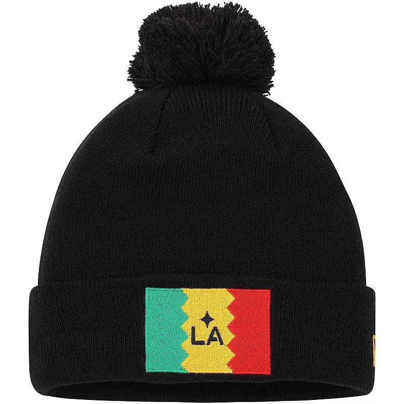 Mens New Era LA Galaxy Jersey Hook Cuffed Knit Hat with Pom Product Image