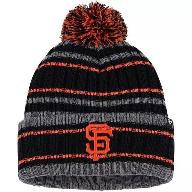 Mens 47 Gray/Black San Francisco Giants Rexford Cuffed Knit Hat with Pom Product Image