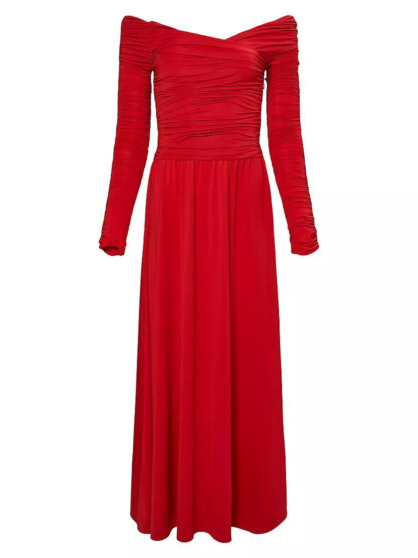 Charlotte Off-The-Shoulder Ruched Maxi Dress Product Image