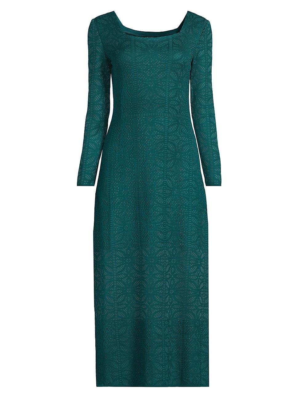 Womens Long-Sleeve Jacquard Knit Maxi Dress Product Image