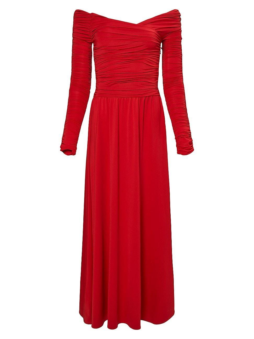 Womens Charlotte Off-The-Shoulder Ruched Maxi Dress Product Image