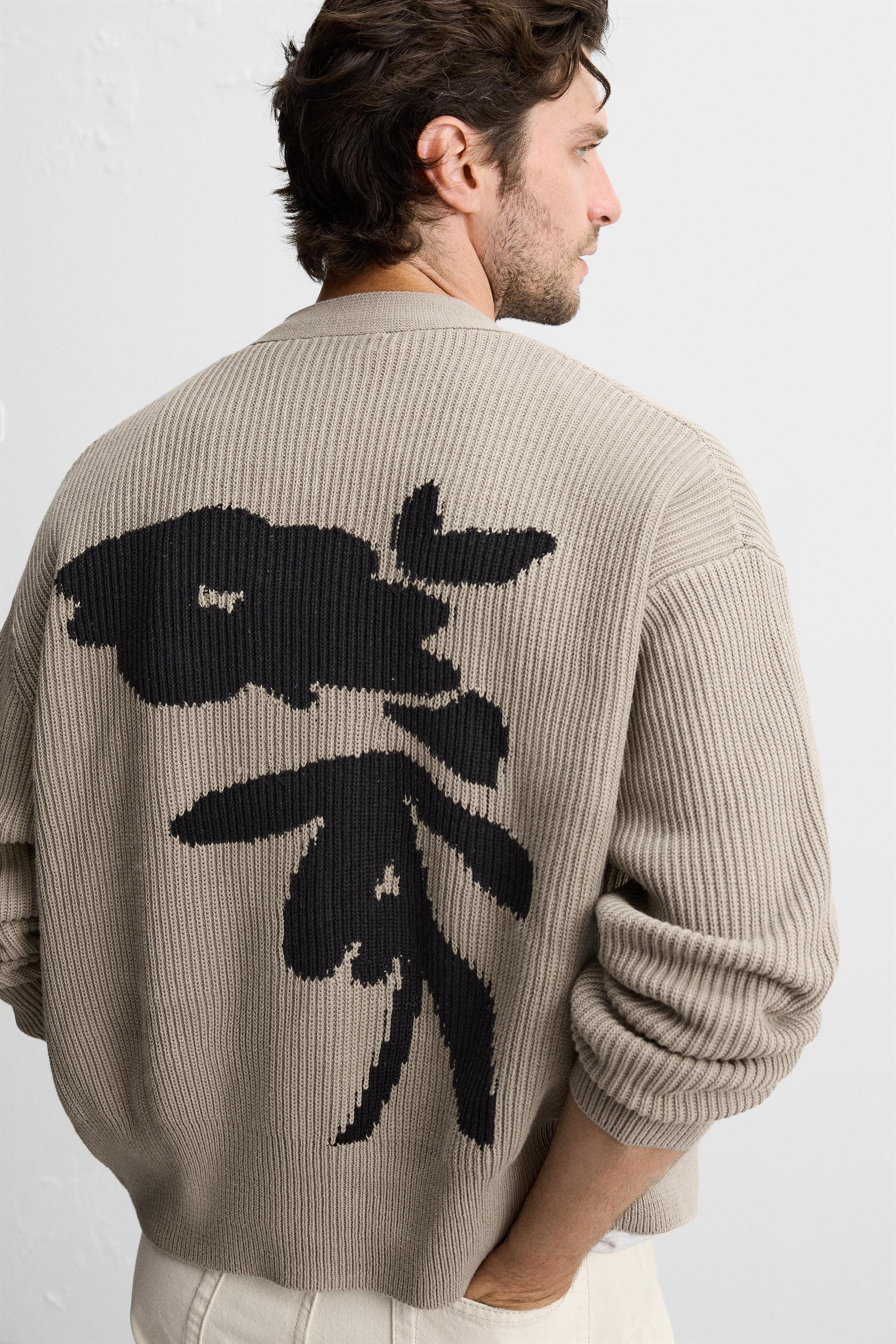 CONTRAST INTARSIA CARDIGAN Product Image