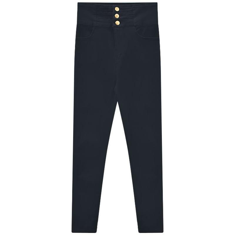 High Rise Plain Skinny Pants Product Image