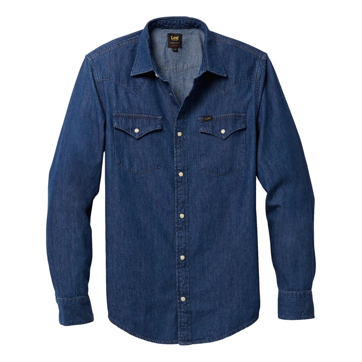 Western Denim Shirt Mid Stone Product Image