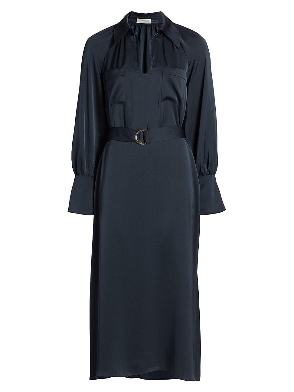 Cecilia Satin Midi Shirtdress Product Image