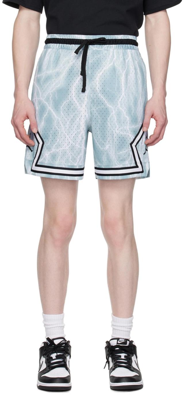 Blue & White Sport Diamond Shorts In Blue Grey/white/blac Product Image