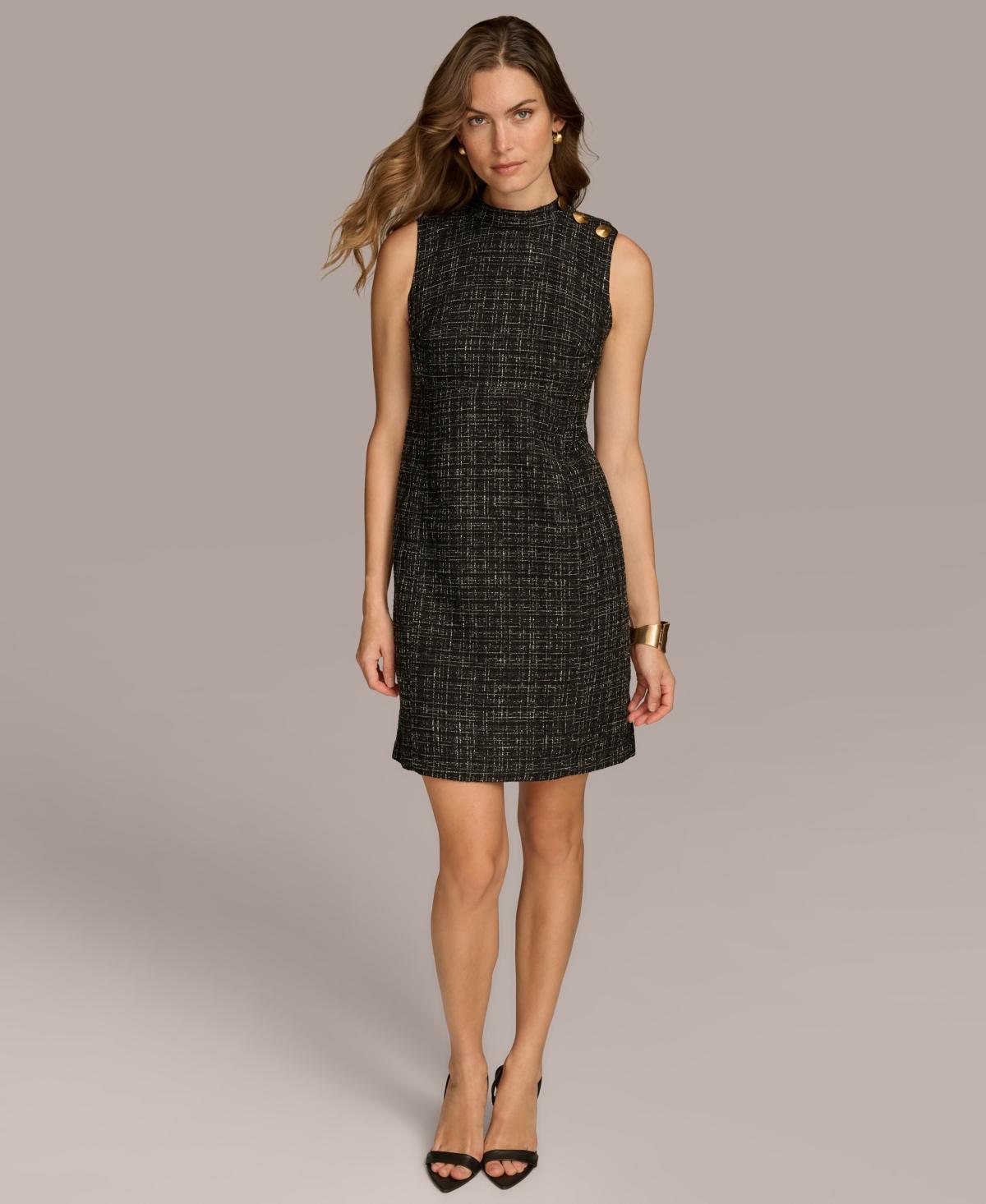 Donna Karan New York Womens Mock-Neck Sleeveless Sheath Dress Product Image