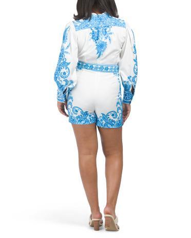 Santorini Romper With Belt for Women Product Image