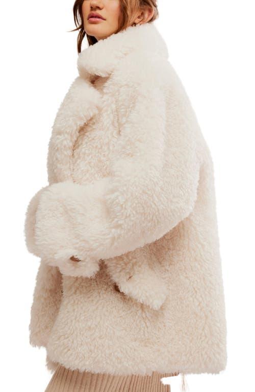 Sophie Faux Fur Peacoat In Beige Product Image