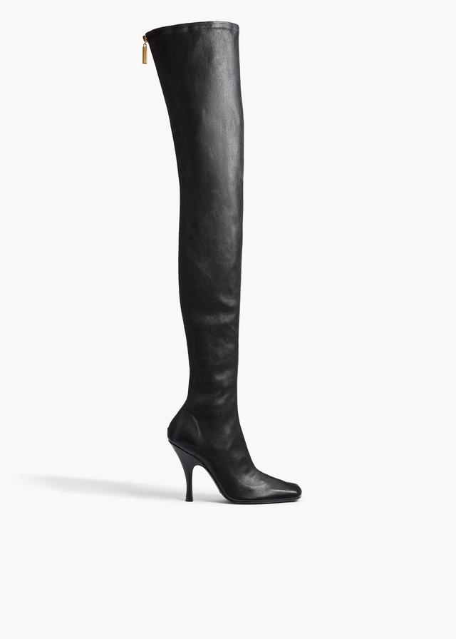 Eva Over-the-Knee Boot in Black Nappa Leather Product Image