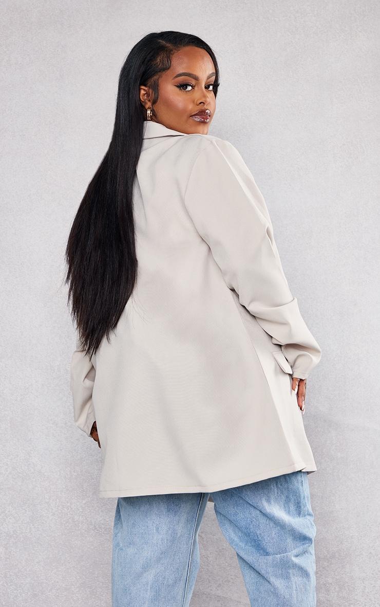  Plus Stone Oversized Longline Blazer Product Image