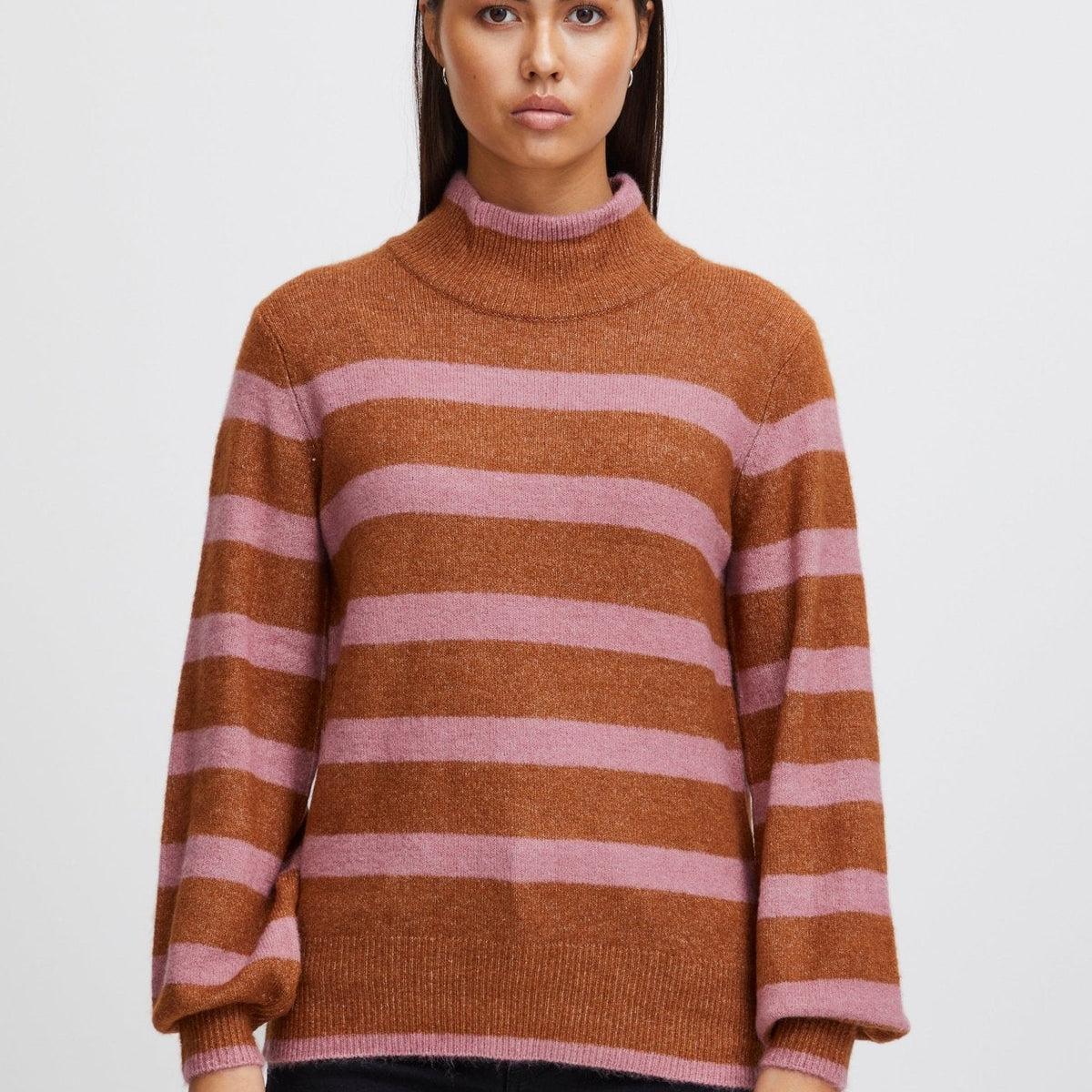 Eden striped sweater by Ichi - sugar almond Product Image