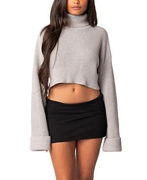 Edikted Oversized Turtle Neck Cropped Sweater Product Image