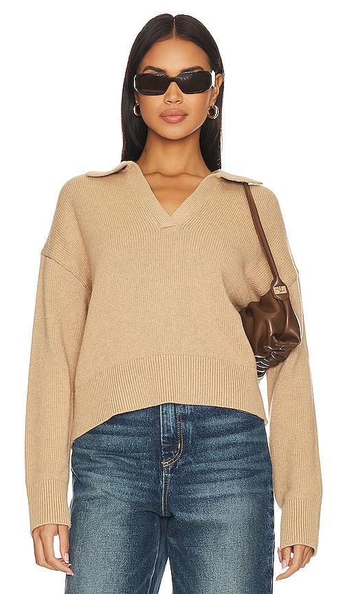 Velvet by Graham & Spencer Lucie Sweater in Tan. Size L, XS. Product Image