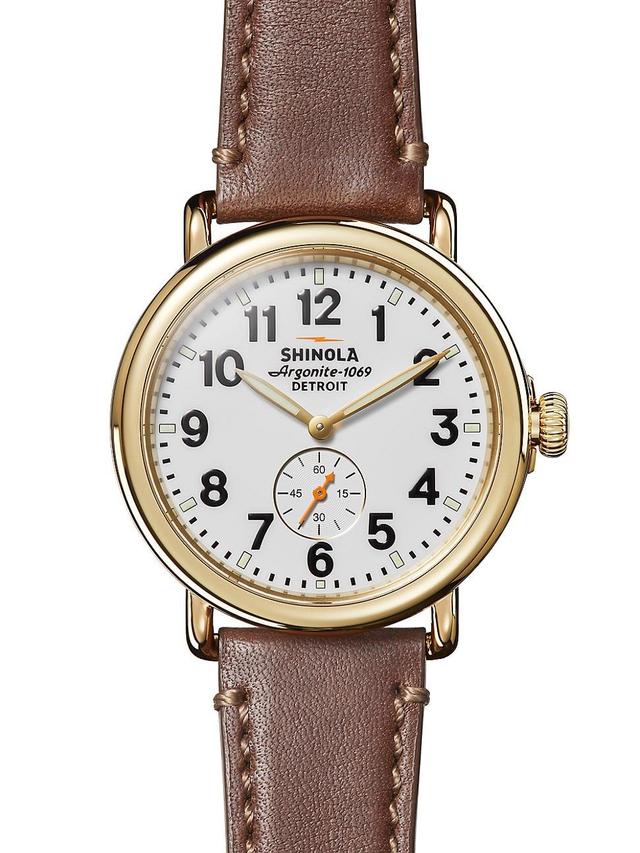 Shinola The Runwell Sub Second Leather Strap Watch, 41mm Product Image