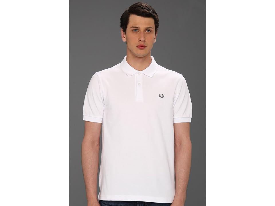 Fred Perry unisex plain polo shirt in white Product Image