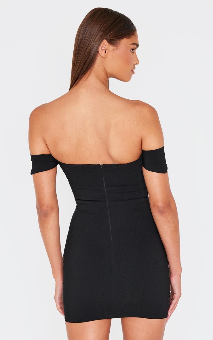 Black Bardot Bengaline Bodycon Dress Product Image