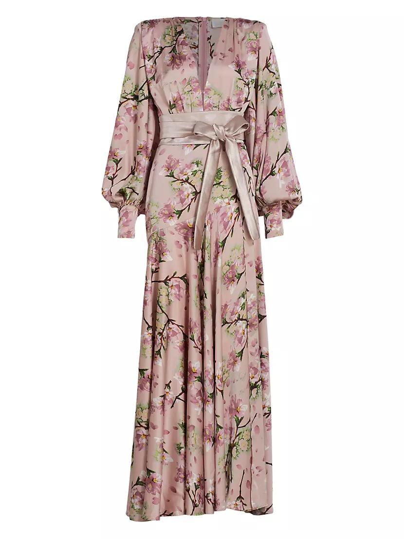 Carmen Floral Balloon-Sleeve Gown Product Image