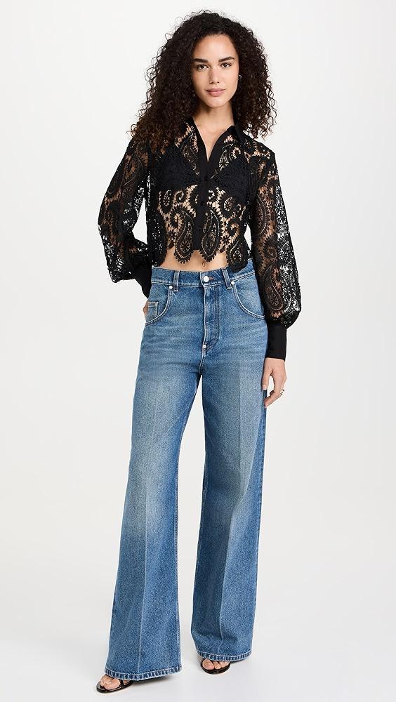 L'AGENCE Odelia Crop Button Down Blouse | Shopbop Product Image