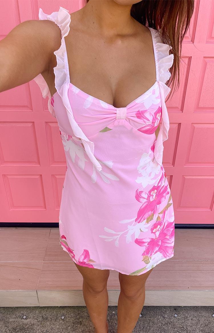 Joyce Pink Floral Mini Dress Product Image